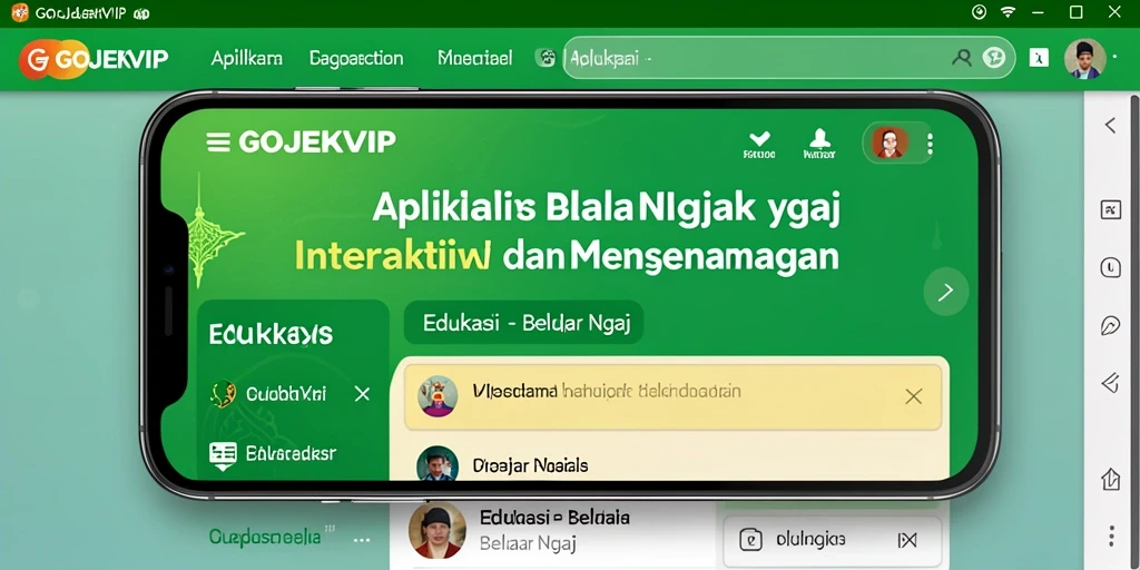 Tampilan antarmuka GOJEKVIP saat belajar ngaji.