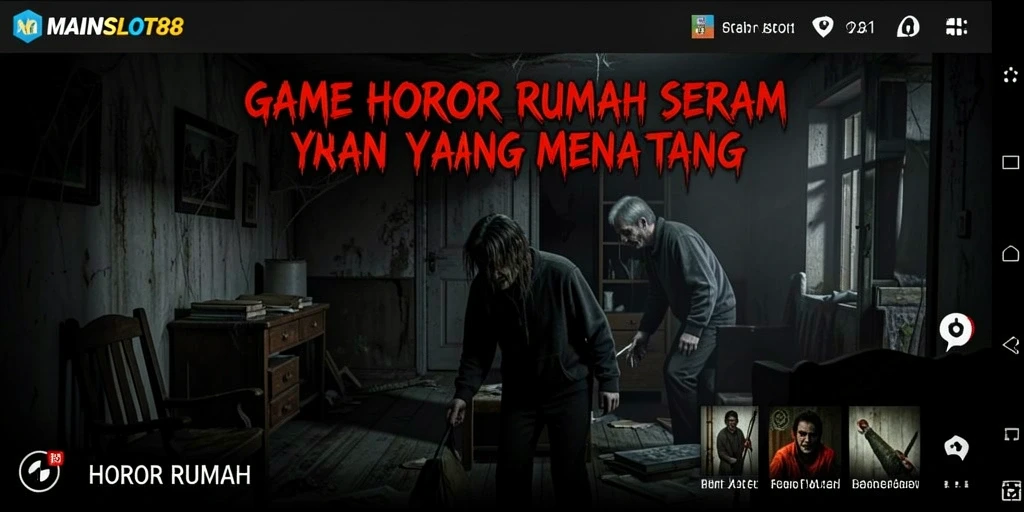Tampilan utama MAINSLOT88 menampilkan suasana Horor Rumah yang mencekam.