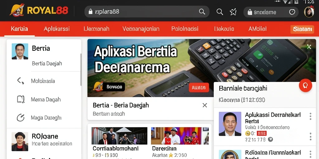 Tampilan antarmuka aplikasi ROYAL88 yang informatif dan mudah dinavigasi.