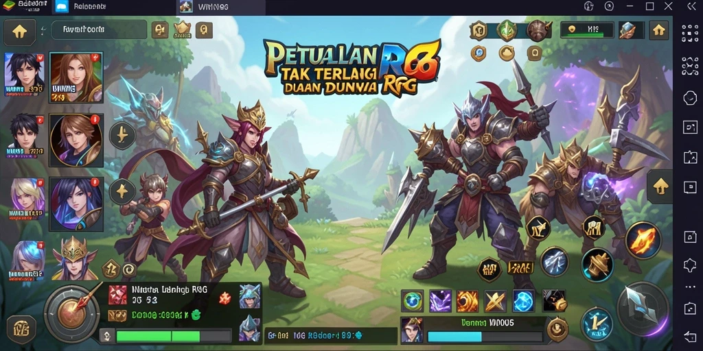 Antarmuka permainan WIN88 yang menampilkan petualangan RPG yang mendalam.
