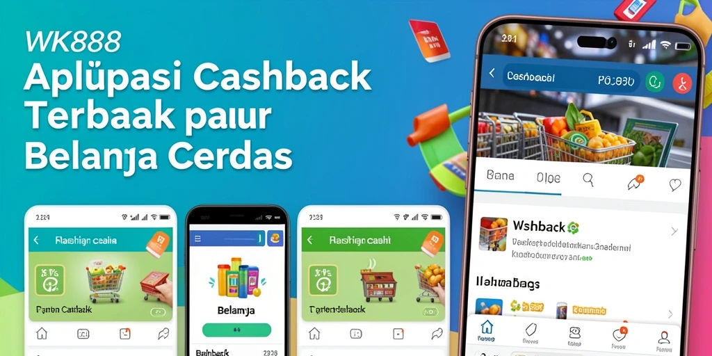 Tampilan antarmuka aplikasi WK888 menampilkan berbagai penawaran cashback.